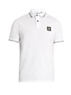 Stone Island Logo-patch Stretch-cotton Polo Shirt