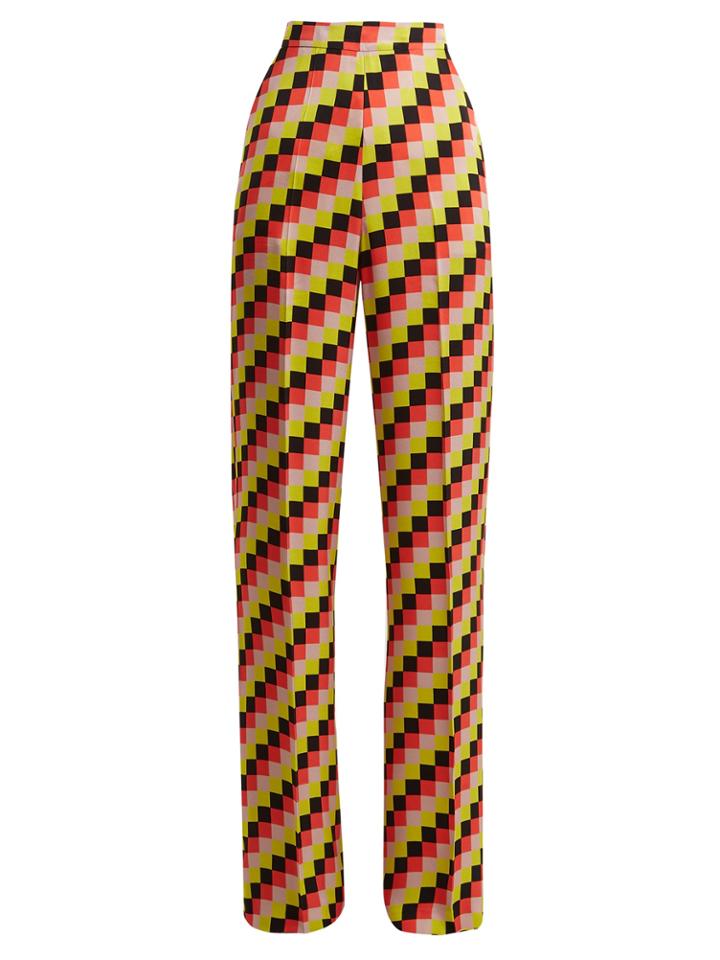 Etro Palazzo Geometric-print Satin Trousers