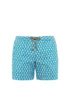 Matchesfashion.com Thorsun - Luna Geometric Print Swim Shorts - Mens - Blue Multi