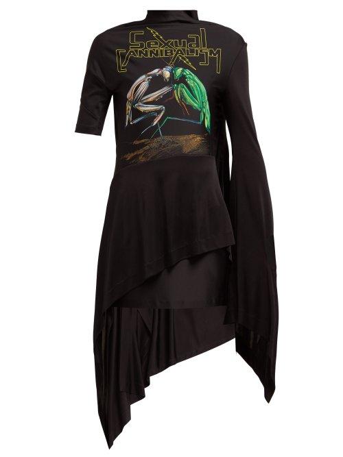 Matchesfashion.com Christopher Kane - Sexual Cannibalism Open Back Jersey Dress - Womens - Black Multi