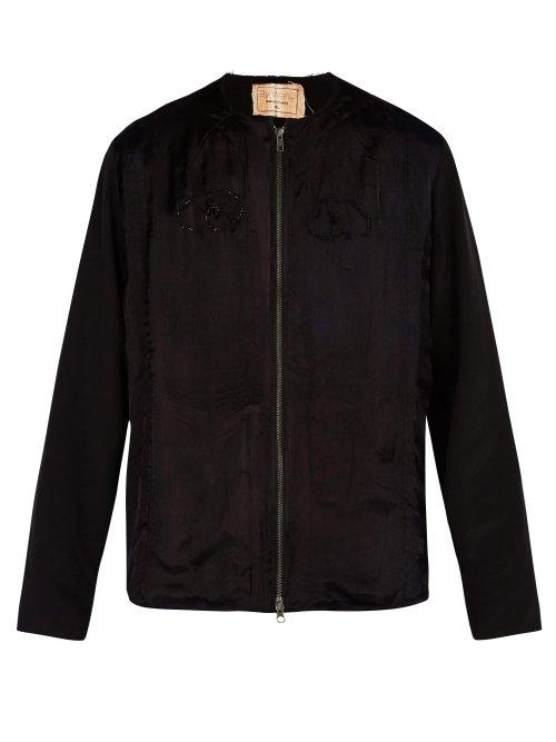 Matchesfashion.com By Walid - Liam Dragon Embroidered Silk Jacket - Mens - Black