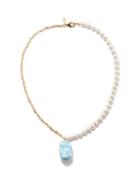 Joolz By Martha Calvo - Sky's The Limit Pearl & 14kt Gold-plated Necklace - Womens - Blue Multi