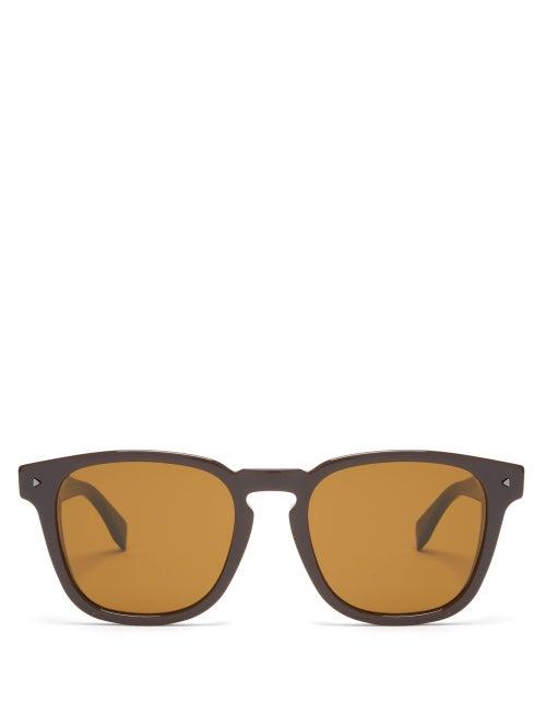 Matchesfashion.com Fendi - Round Acetate Sunglasses - Mens - Brown