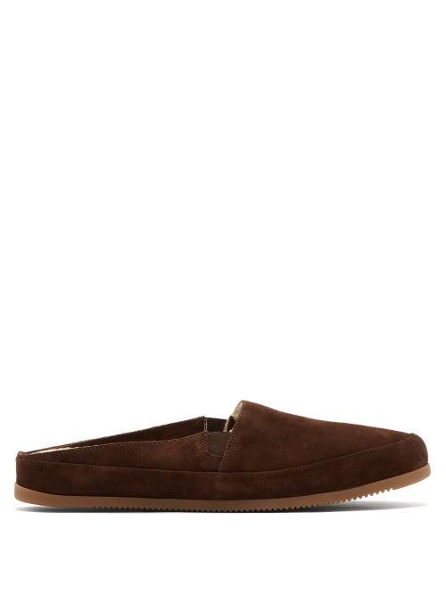 Matchesfashion.com Mulo - Backless Suede Espadrilles - Mens - Dark Brown