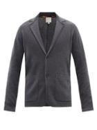 Mens Rtw Paul Smith - Artist-stripe Wool Knit Blazer - Mens - Dark Grey