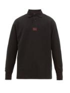 Matchesfashion.com Raf Simons - Logo Patch Long Sleeved Cotton Piqu Polo Shirt - Mens - Black