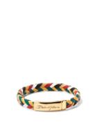 Matchesfashion.com Dolce & Gabbana - Braided Leather Wrap Bracelet - Mens - Multi