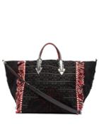 Matchesfashion.com Christian Louboutin - Portugalcaba Woven Fringed Tote Bag - Womens - Black Multi