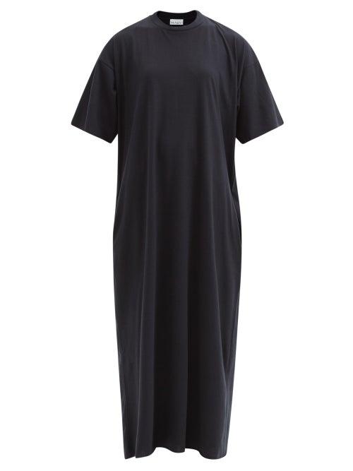 Matchesfashion.com Raey - Recycled-yarn Cotton-blend Maxi T-shirt Dress - Womens - Navy