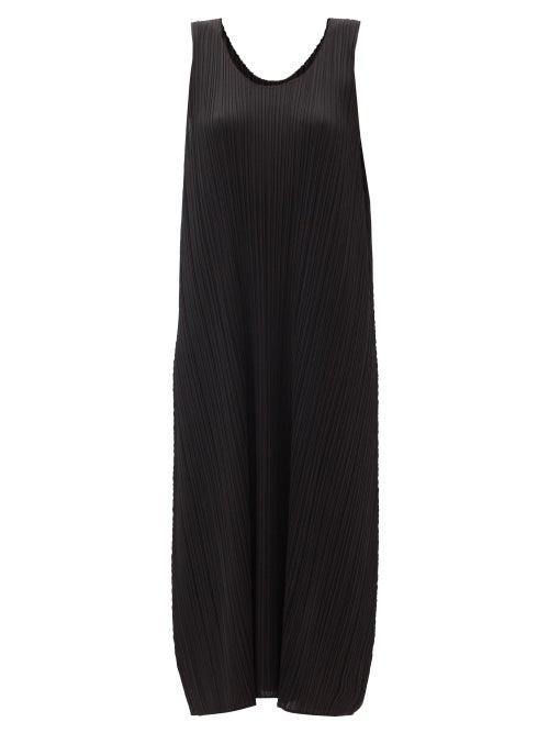 Matchesfashion.com Pleats Please Issey Miyake - Scoop-neck Technical-pleated Midi Dress - Womens - Black