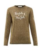 Matchesfashion.com Bella Freud - Fairytale Of New York Wool-blend Metallic Sweater - Womens - Gold