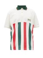 Matchesfashion.com Gucci - Logo-patch Web-stripe Cotton Polo Shirt - Mens - White Multi