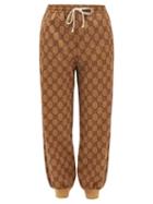 Gucci - Gg-jacquard Jersey Track Pants - Womens - Brown Multi
