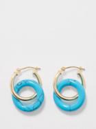 Mateo - Donut Turquoise & 14kt Gold Earrings - Womens - Blue Multi