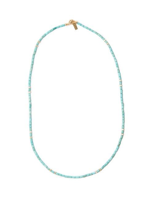 Mens Jewellery Liou - Kali Turquoise & Gold-filled Necklace - Mens - Light Blue