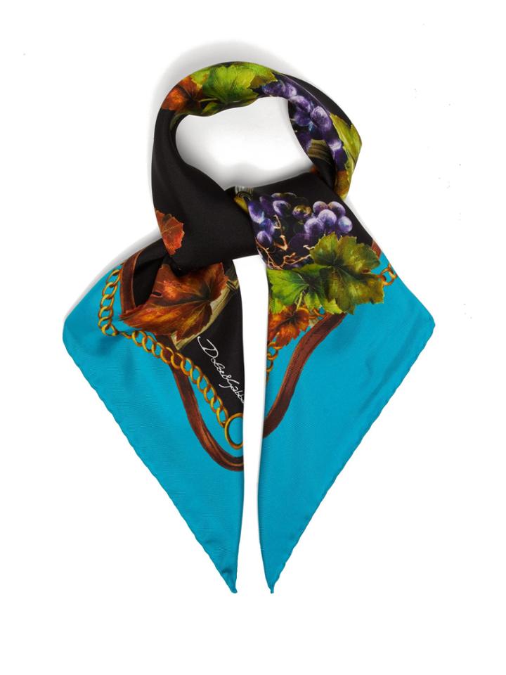 Dolce & Gabbana Vineyard-print Silk-twill Scarf