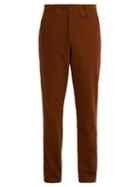 Matchesfashion.com Oliver Spencer - Fishtail Cotton Blend Trousers - Mens - Brown