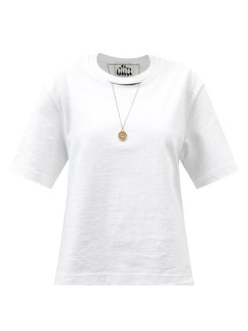 Altu - Necklace Cotton-jersey T-shirt - Womens - White
