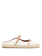 Matchesfashion.com Malone Souliers - Sienna Waved Edge Leather Espadrilles - Womens - White
