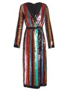 Attico Grace Sequin-embellished Wrap Dress