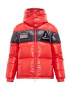 Matchesfashion.com Moncler - Gary Lacquered Outer Down Filled Coat - Mens - Red