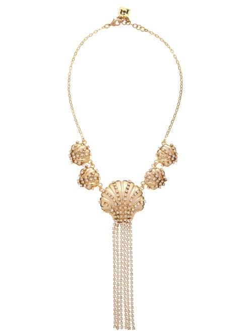 Matchesfashion.com Rosantica - Basquiat Crystal Clam Choker Necklace - Womens - Crystal
