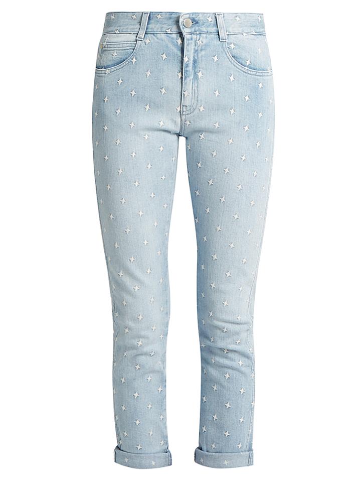 Stella Mccartney Star-embroidered Skinny-leg Boyfriend Jeans