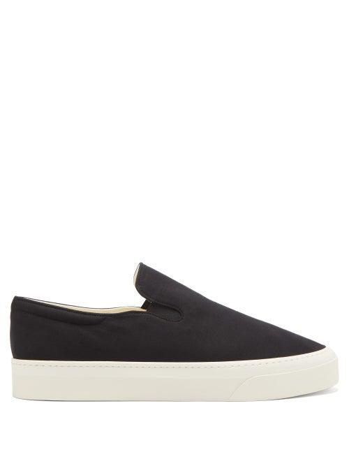 Matchesfashion.com The Row - Dean Slip-on Canvas Trainers - Mens - Black White