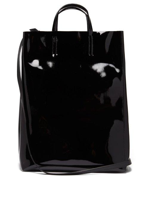 Matchesfashion.com Acne Studios - Baker Patent Leather Tote - Mens - Black