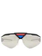 Matchesfashion.com Prada Eyewear - Logo Plaque Reflective Acetate Sunglasses - Mens - Black Multi