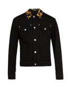 Matchesfashion.com Versace - Baroque Print Denim Jacket - Mens - Black Yellow