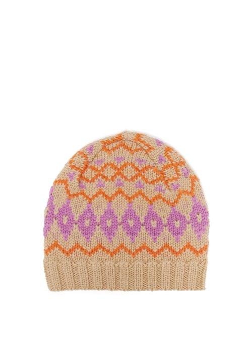 Matchesfashion.com Acne Studios - Fair Isle Wool Hat - Womens - Pink