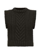 Matchesfashion.com Cecilie Bahnsen - Madelyn Cable-knit Sleeveless Sweater - Womens - Black