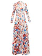 Matchesfashion.com Vika Gazinskaya - Floral Print High Neck Maxi Dress - Womens - Multi