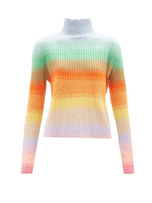 The Elder Statesman - Morph Striped Ribbed-cashmere Sweater - Womens - Multi