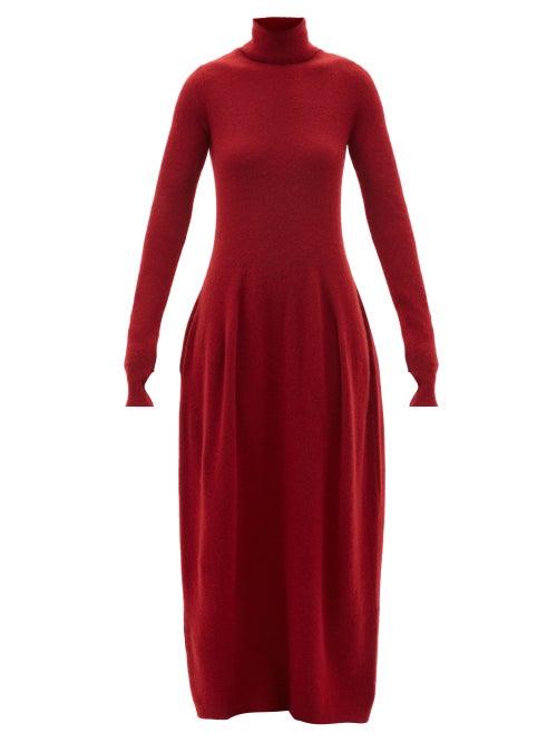 Petar Petrov - Aza Roll-neck Cashmere-blend Dress - Womens - Burgundy