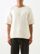 Commas - Short-sleeved Cotton Sweater - Mens - Cream