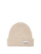 Ganni - Ribbed Recycled Wool-blend Beanie - Womens - Sand