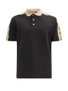 Matchesfashion.com Gucci - Gg Side-stripe Cotton-blend Piqu Polo Shirt - Mens - Black