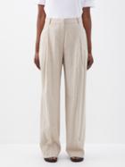 Matteau - Pleated Linen-blend Trousers - Womens - Natural