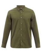 Studio Nicholson - Curved-hem Cotton-poplin Shirt - Mens - Khaki