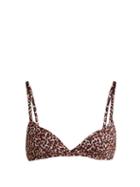 Matchesfashion.com Matteau - The Tri Crop Triangle Bikini Top - Womens - Brown Print