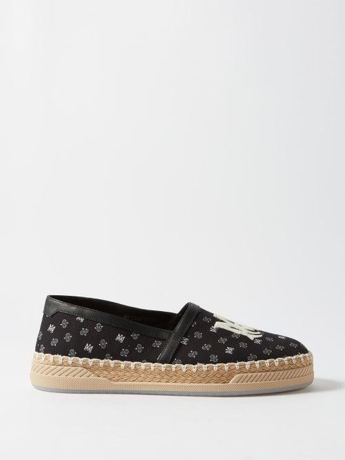 Amiri - Logo-appliqu Canvas Espadrilles - Mens - Black White