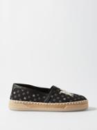 Amiri - Logo-appliqu Canvas Espadrilles - Mens - Black White