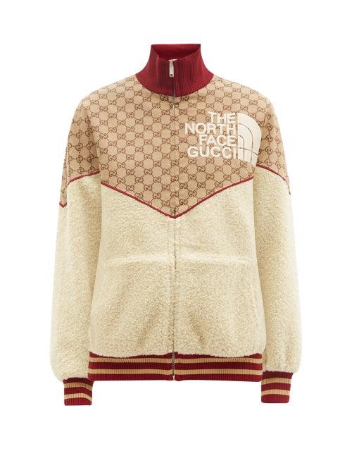 Gucci - X The North Face Gg-monogram Bomber Jacket - Womens - Brown Multi