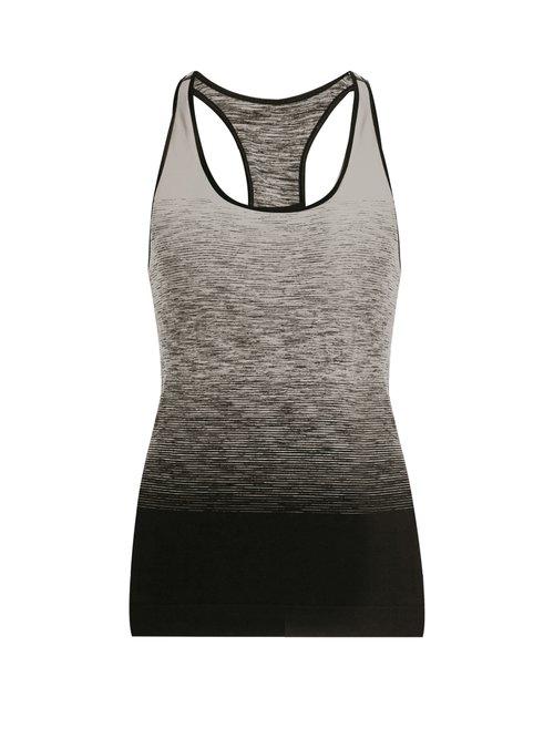 Matchesfashion.com Pepper & Mayne - Racer Back Ombr Compression Performance Tank Top - Womens - Black White