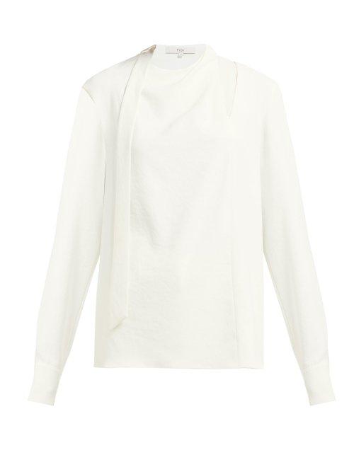 Matchesfashion.com Tibi - Cut Out Twill Top - Womens - Ivory