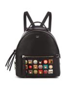 Fendi Embellished Mini Leather Backpack