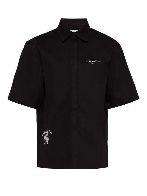 Matchesfashion.com Off-white - Dondi Print Cotton Blend Twill Shirt - Mens - Black