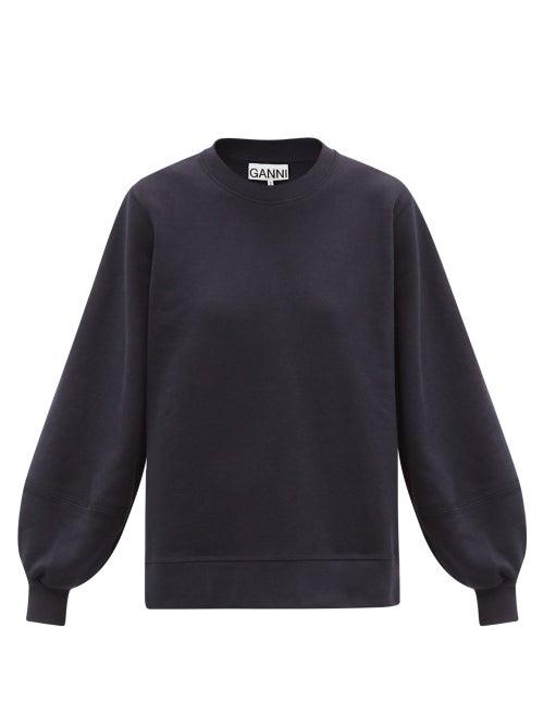 Matchesfashion.com Ganni - Software Organic-cotton Blend Sweatshirt - Womens - Dark Navy
